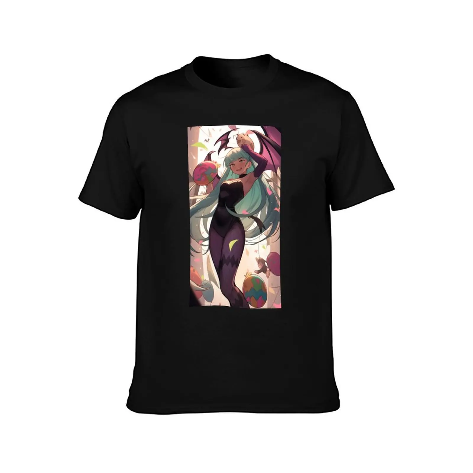 Morrigan Aensland - Happy Easter Theme T-Shirt Stylish Print Short Sleeve Tee T-Shirt