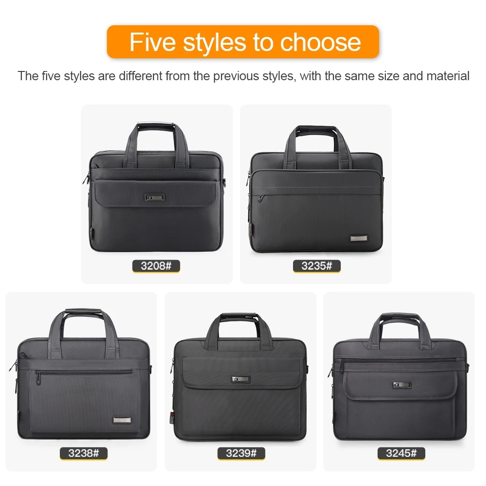 Large capacity briefcase bag Business men 14 inch Laptop Notebook Bag canvas Handbags Shoulder Men's Office Bags Oxford Fabric