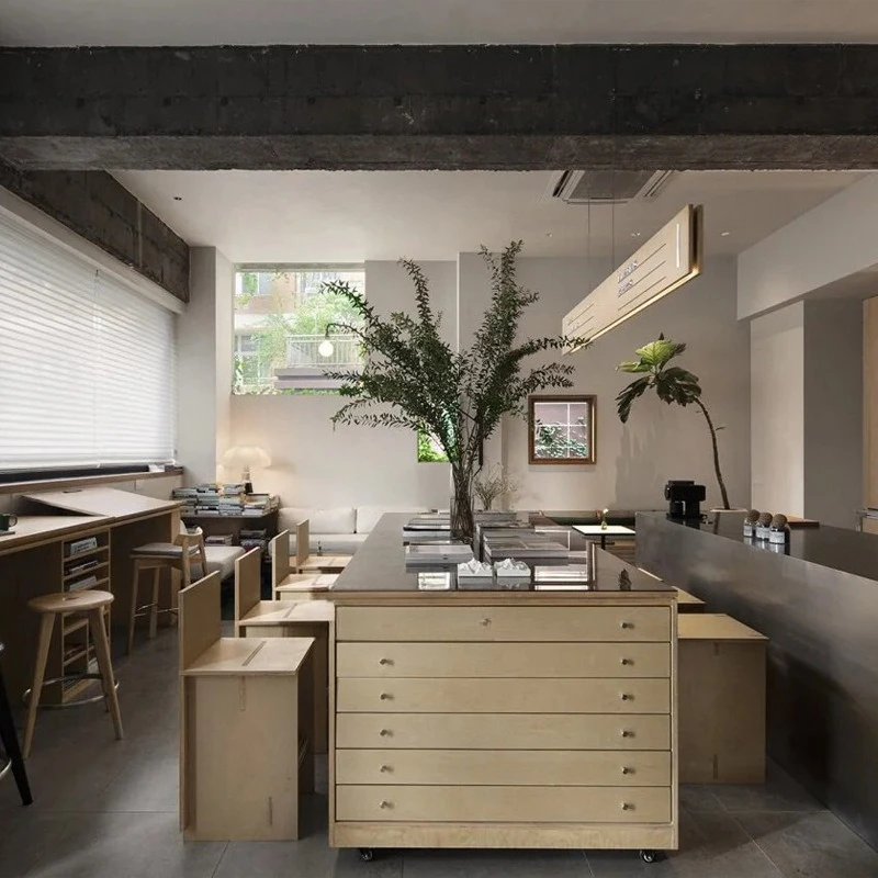 Aluminum ocean panel desk, cafe reading area designer desk