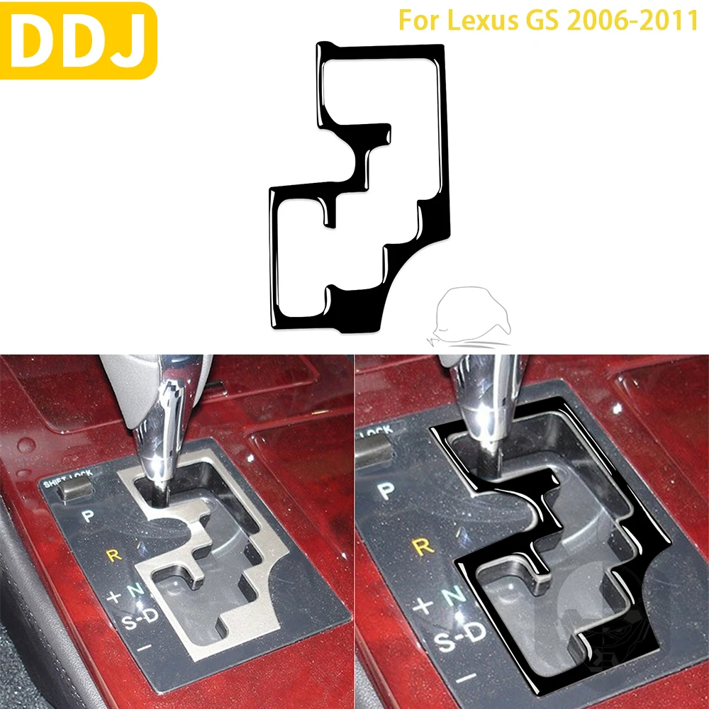 

For Lexus GS 2006-2011 Accessories Piano Black Plastic Car Interior Gear Panel Frame Trim Sticker Decoration