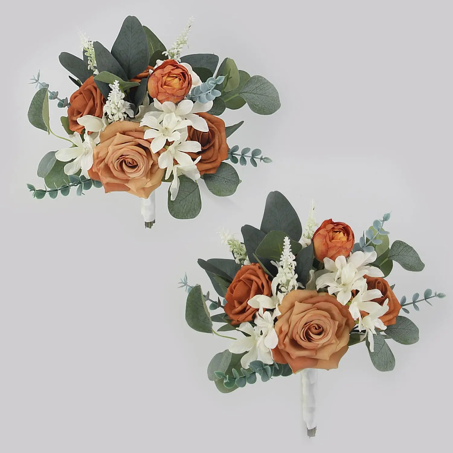 باقات زفاف الخريف لوصيفات العروس المحروقة باللون البرتقالي المريمية باقة وصيفة العروس الاصطناعية لحفلات الزفاف وحفلات التخرج باقة زهور صغيرة