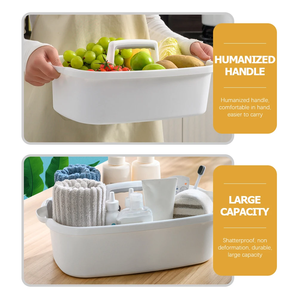

Cleaning Sundries Case Plastic Kitchen Tool Storage Basket White Desktop ganizer Compact Lightweight Space Saving Dressing Table