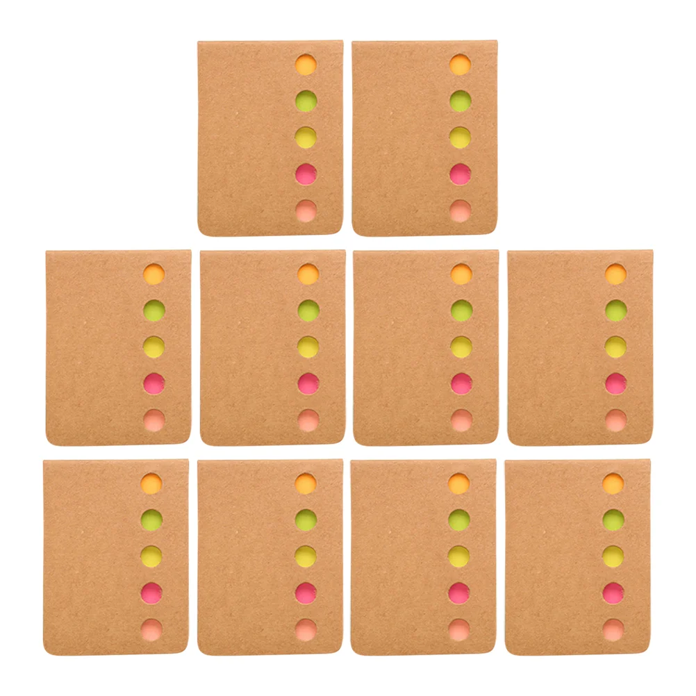 10 Pcs Computer Notes Self Stick Notepad Kraft Paper Self-stick Reusable Fridge