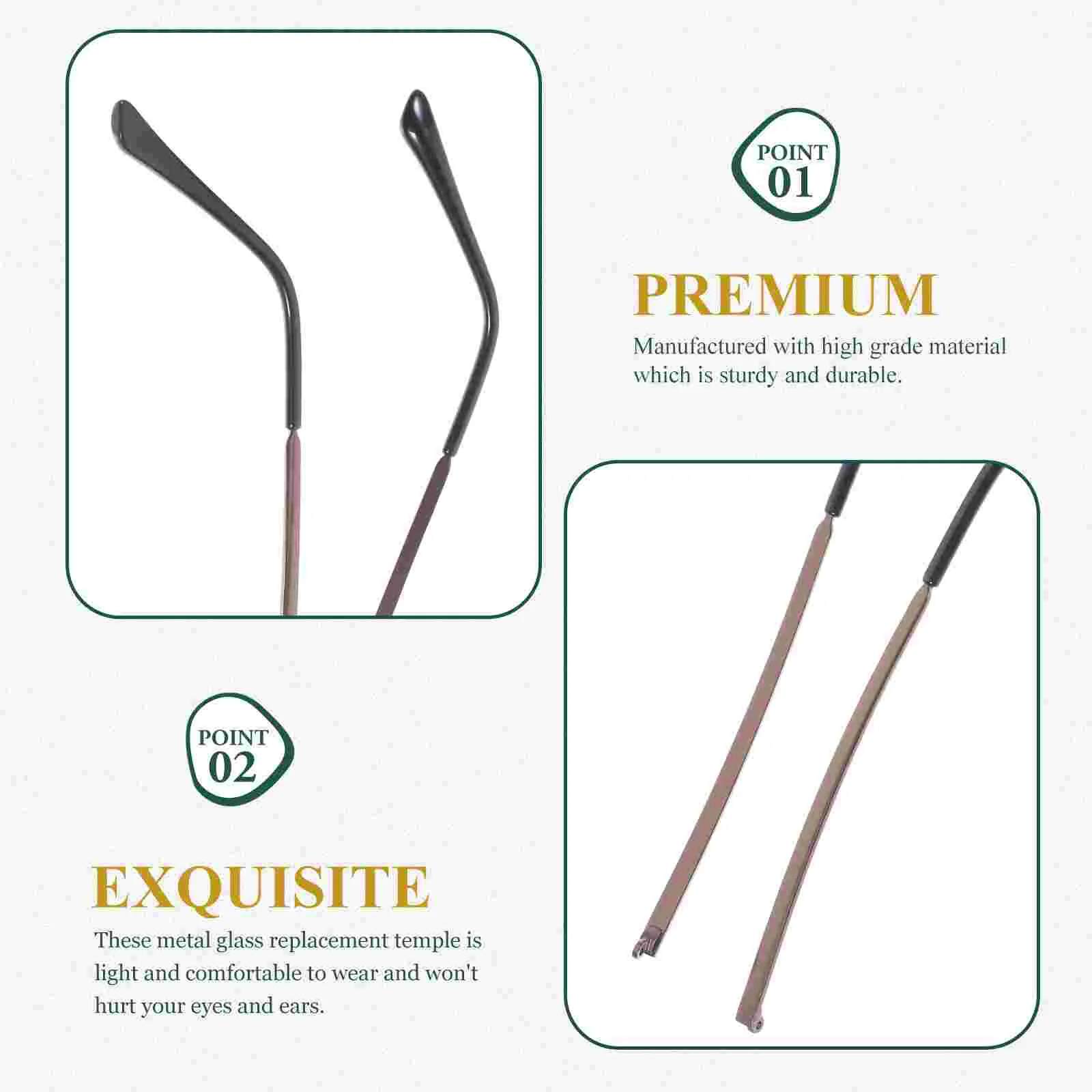 Spectacle Legs Coffee Glasses Temple Arm Sunglasses Replacement Stable Eyeglass for Metal Eyeglasses Repair Kit