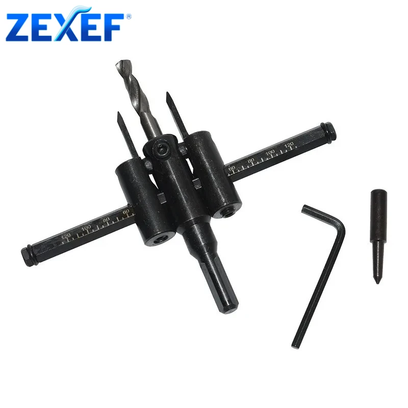 

ZEXEF 120/200/300 мм Регулируемый круглый резак для дерева, гипсокартона, сверло, пила, круглое режущее лезвие, тип самолета, инструмент «сделай сам»