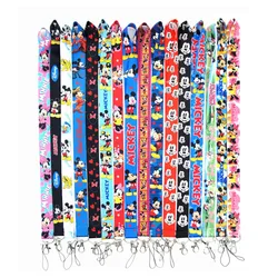 10PCS Minnie Mickey Mobile Phone Lanyard For ID Card Gym USB Badge Holder Car Key Cartoon Neck Wrist Band Anti-lost Strap