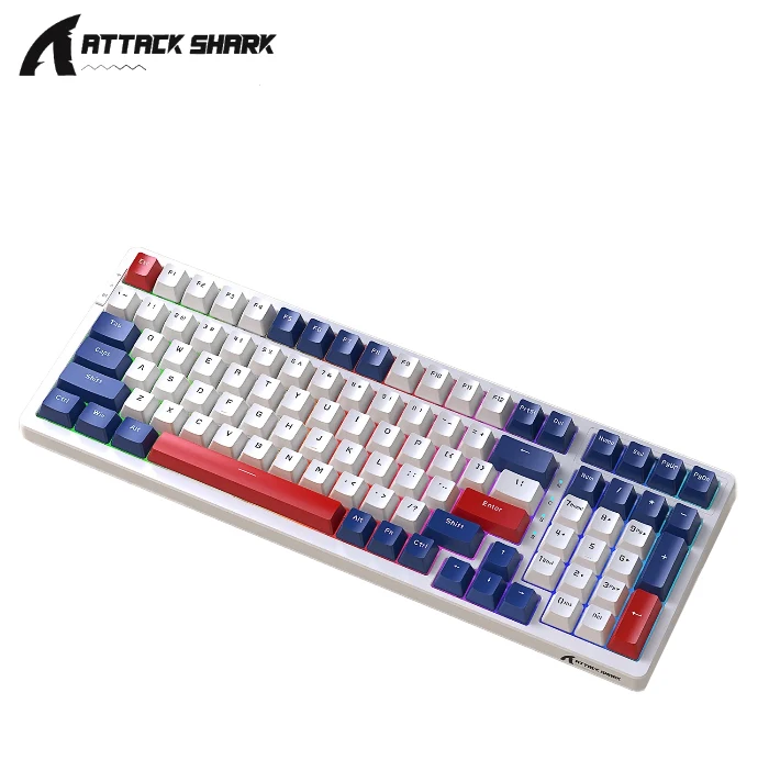 

Attack Shark K98 Bluetooth Беспроводная клавиатура RGB Трехрежимная механическая клавиатура с возможностью горячей замены Индивидуальная клавиатура для планшета/ПК/mac
