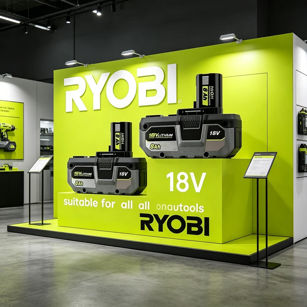2026 NEW for RYOBI High-Performance Lithium Battery 18V Low Self Discharge, Suitable for All Tools P104, P107 P109 P108