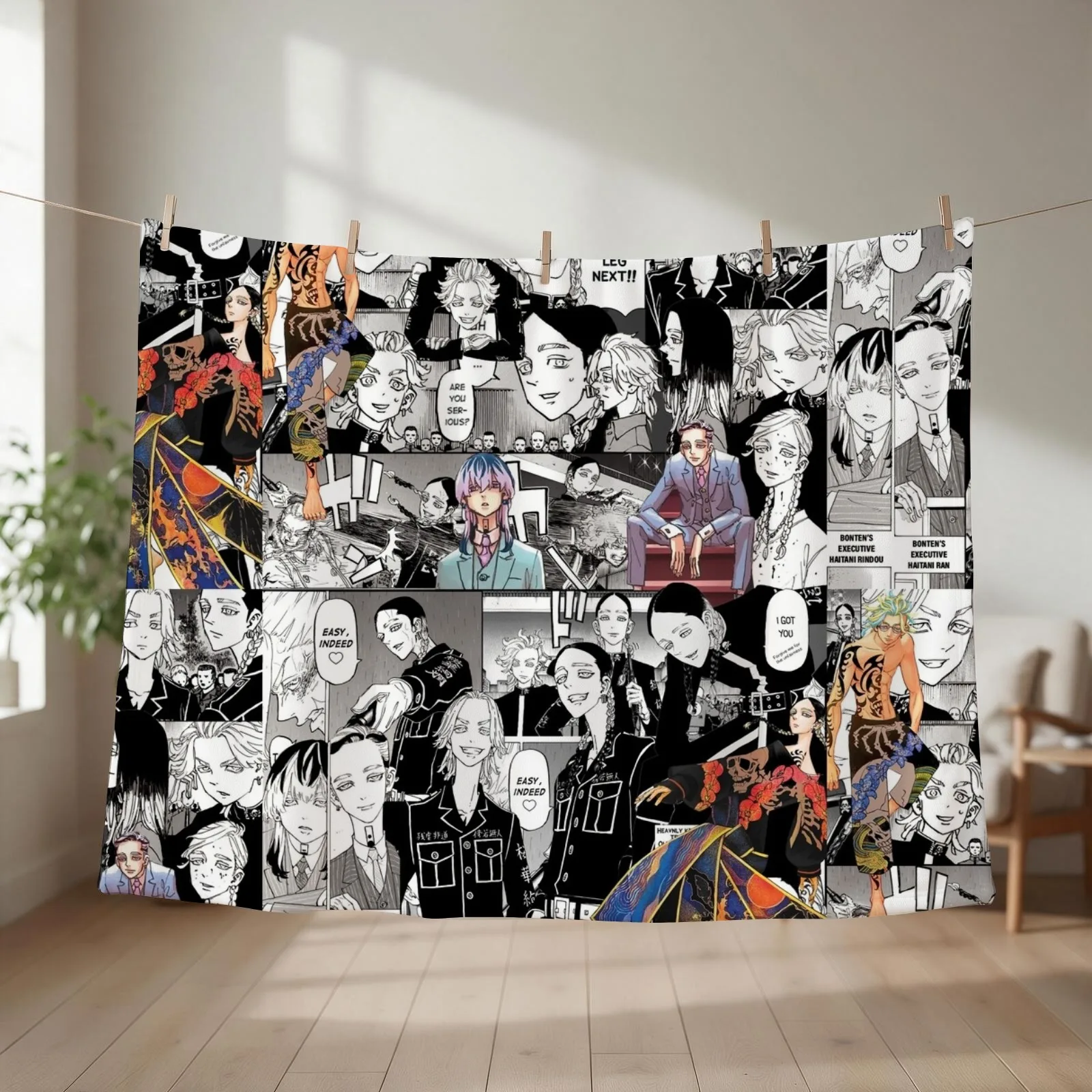 Haitani Brothers (Rindou & Ran) Manga Collage TR Throw Blanket couch cozy soft plush fuzzy picnic outdoor blanket