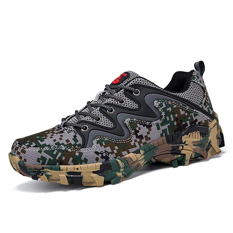 Men\'s Non-Slip Wear-Resistant Breathable Sneaker Outdoor Hiking Shoes Desert Jungle Digital Camouflage Training Footwear