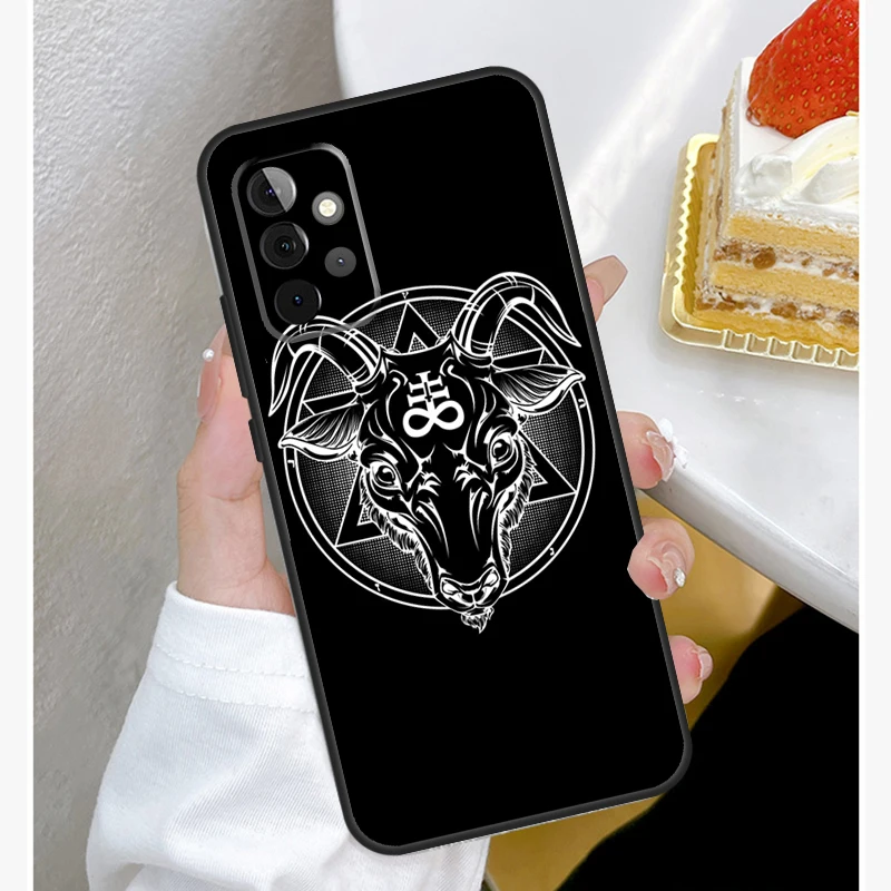 Pokrowiec na Pentagram Baphomet Satan do Samsung Galaxy A15 A25 A35 A55 A51 A71 A12 A32 A52 A13 A33 A53 A14 A34 A54