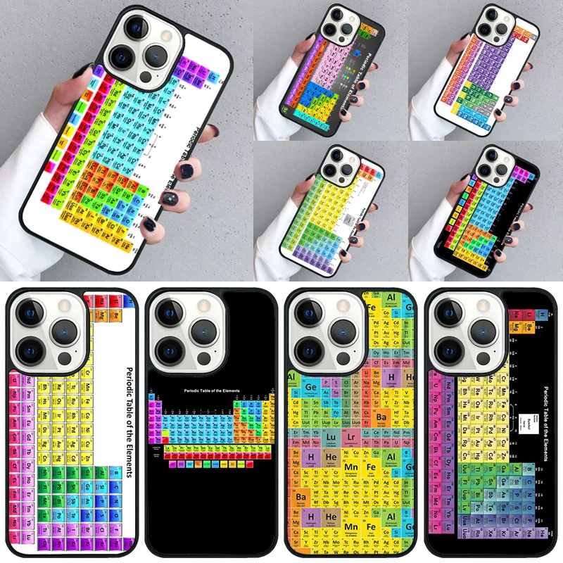 Periodic Table Of Elements Phone Case For iPhone 16 15 13 14 Pro Max 11 12 Mini Plus 2022 XR XS MAX Shell Cover coque