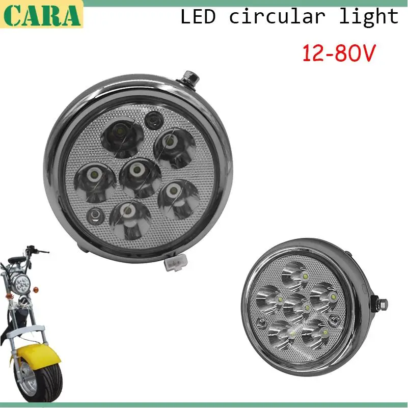 Suitable for Citycoco Electric Skateboard 12V-80V 5 Inch Headlight 6 Bead Headlight Bead LED Round Headlight Accessories