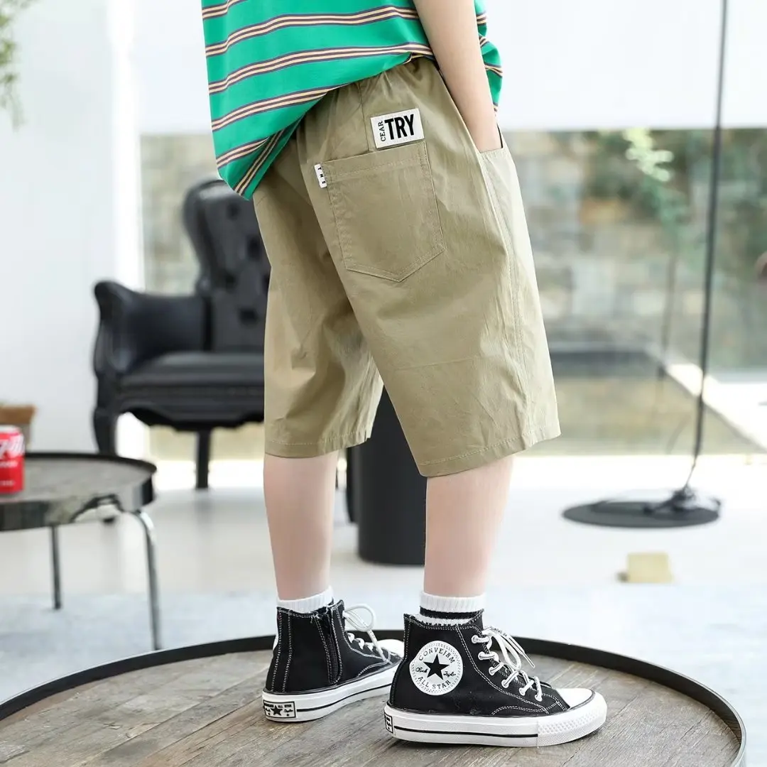 

Summer Simplicity Children's Shorts Lazy Harajuku Loose Waist Casual Fashion Capris Men's Sports Pants