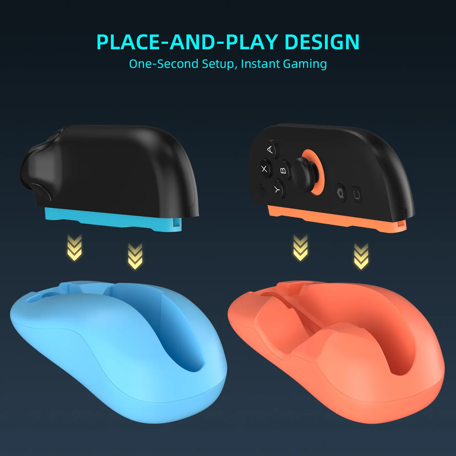 2 حزمة قبضة الماوس للتبديل 2 ملحقات Joy Con 2 وحدة تحكم يسار يمين Joycon 2 حامل وضع الماوس المكتبي مريح