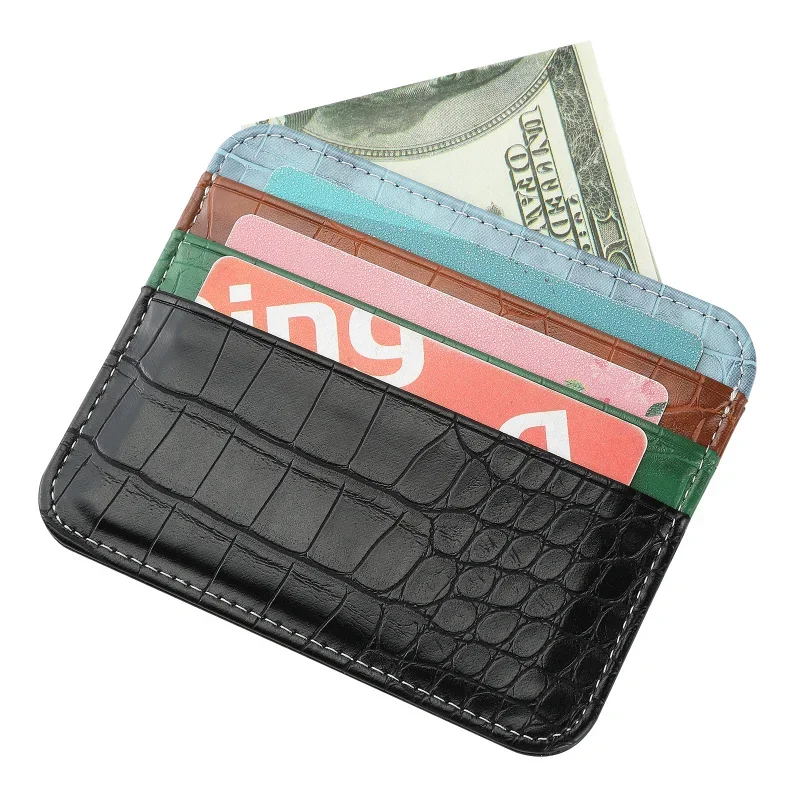 New Slim Pu Leather Men's Coin Money Card Wallet Male Thin Mini ID Business Credit Card Holder Small Cardholder Purse for Women