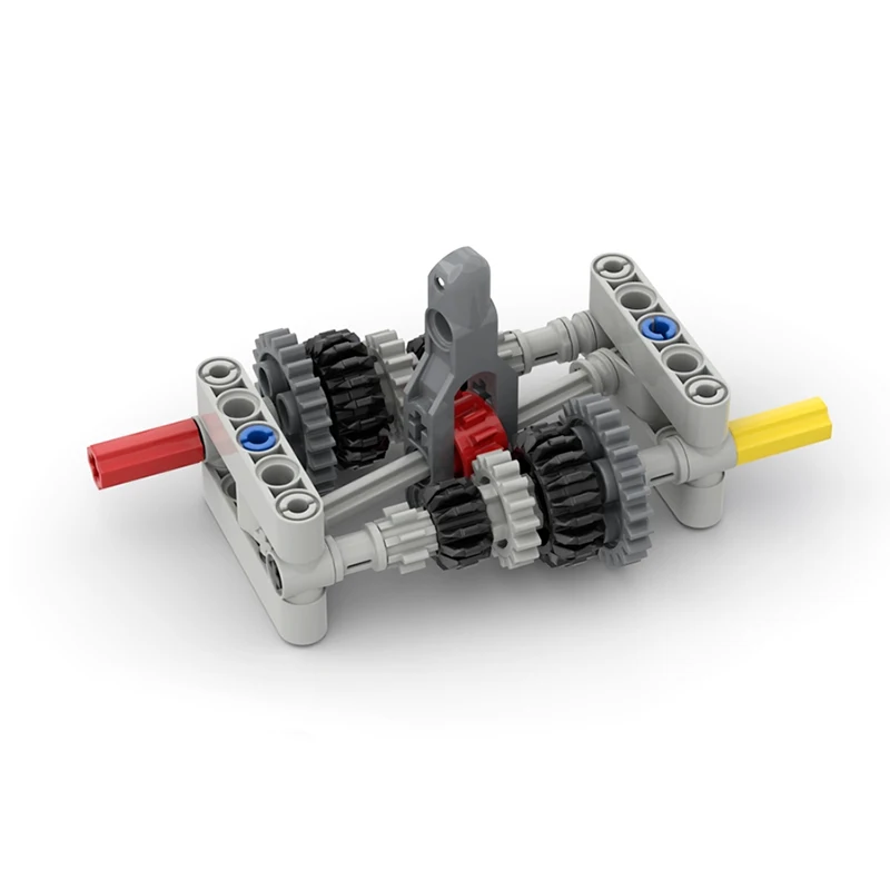 5-speed Manual Gearbox Building Blocks MOC Gearboxes Modified Kit Small Particle Technical Bricks Differential Gears DIY Toys