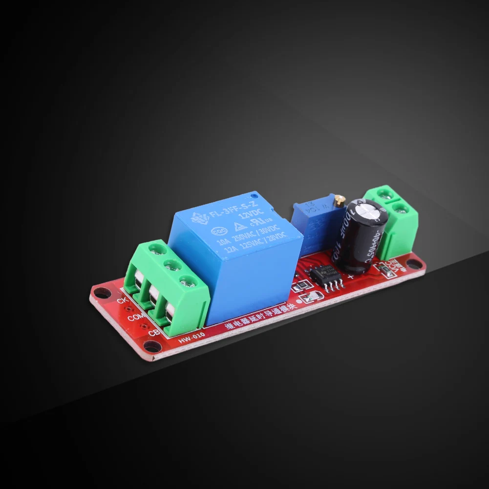 NE555 Monostable Switch Delay Board 0~10S Car Start Delay Switch Board 5/12V Pulse Generation Duty Cycle Electronic Components