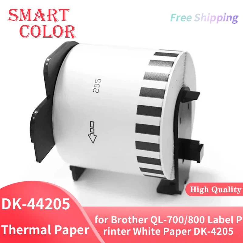 1-4Rolls DK-4205 DK-44205 Label 62mm*30.48m Thermal Paper Continuous Compatible for Brother QL-700/800 Label Printer White Paper