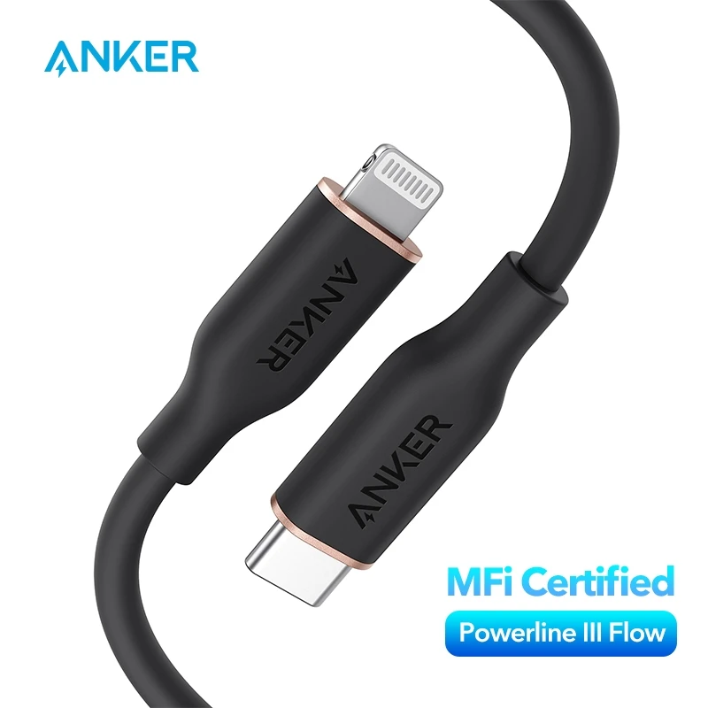 Anker USB-C to Lightning Cable 641 Cable MFi Certified Powerline III Flow Silicone Fast Charging Cable