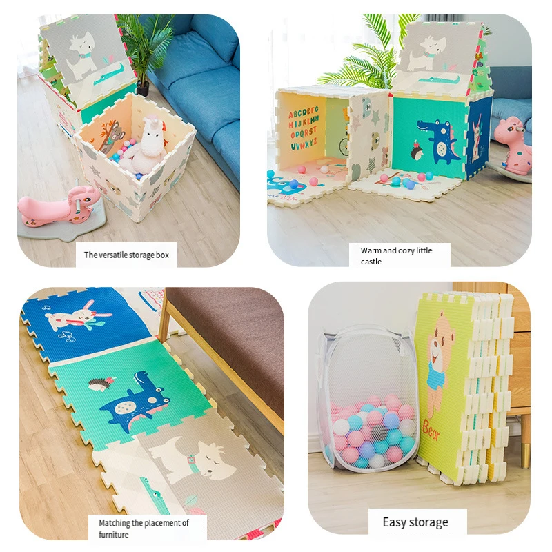 XPE المتشابكة تلعب حصيرة البلاط 2 سنتيمتر سميكة الطفل حصيرة للزحف عدم الانزلاق الطابق الحشو للأطفال غرفة اللعب مقاوم للماء ودائم #4