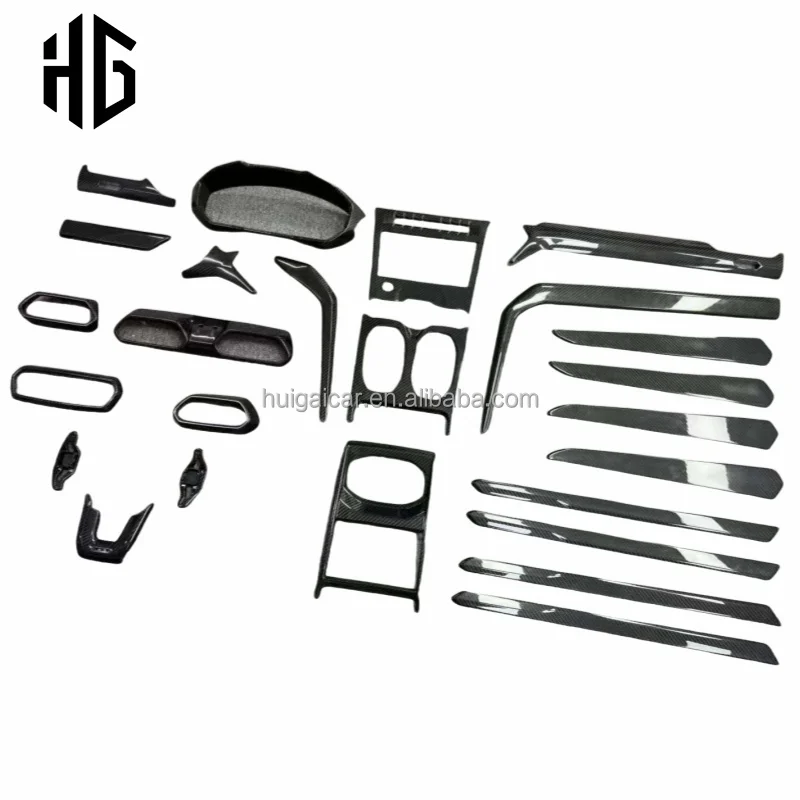 25pcs/set Dry Carbon Fiber Interior Trim Interior Trim Vents Inside Panels Interior Body Parts For Lamborghini Urus