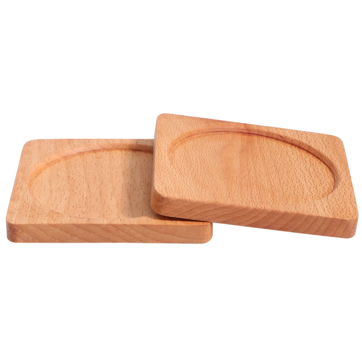 

2Pcs Wooden Cup Mat Beech Square Outer Round Inner Heat Insulation Pad Multipurpose Coaster for Hot Pots Teapots Gifts