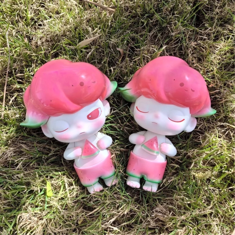 Customized ：dimoo Watermelon Peel Open Eyes Doll Decoration Comes With Two Watermelon Accessories Open Eyes Model Gifts