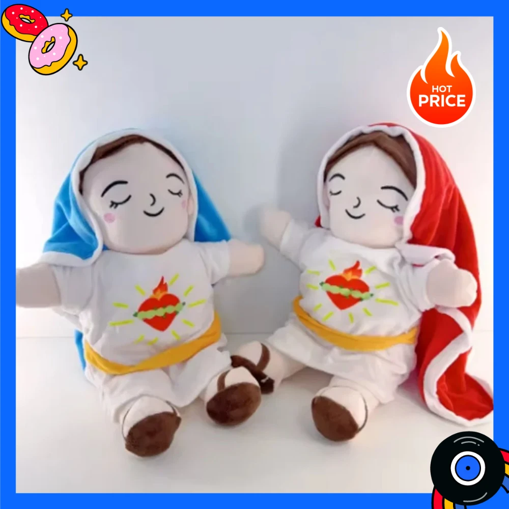 

New HOT Children Music Soothing Breathing Doll Jesus Plush Toy Sleep Companion Toy Sound and Light Doll Holiday Gifts for Kids