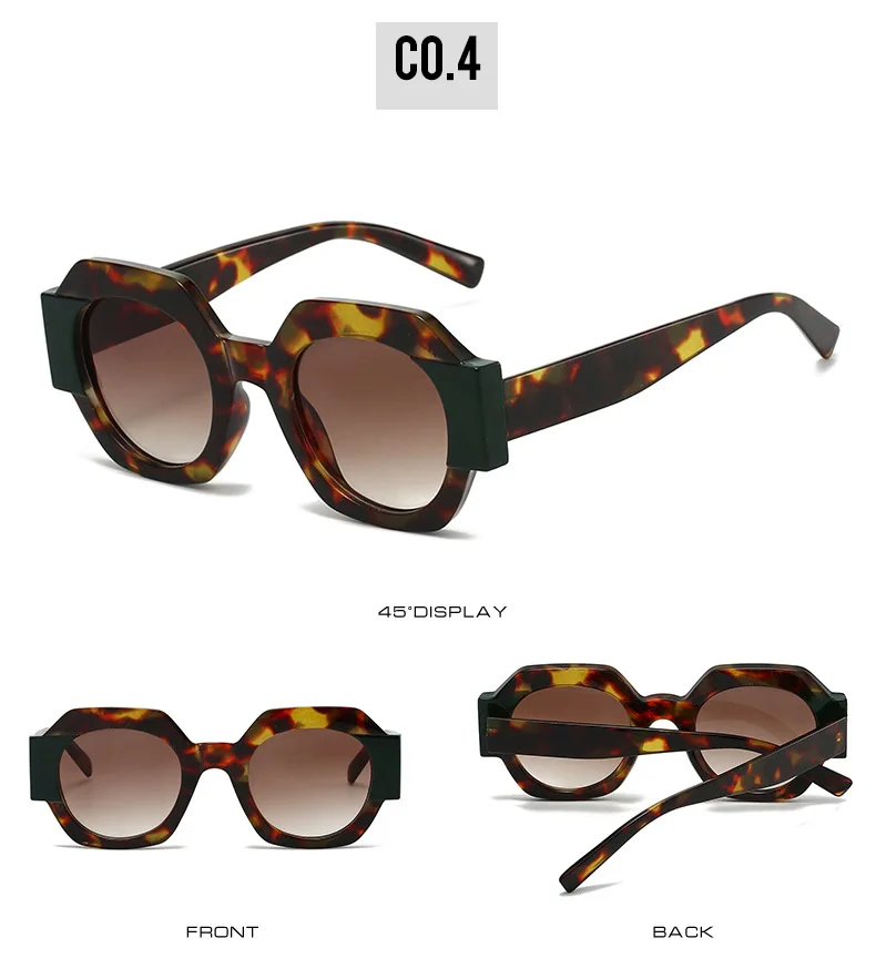 Neue Hexagon Einzigartige Sonnenbrille Frauen Marke Designer Farbe Patchwork Retro Weibliche Shades Reise Casual Brillen – Detail 10