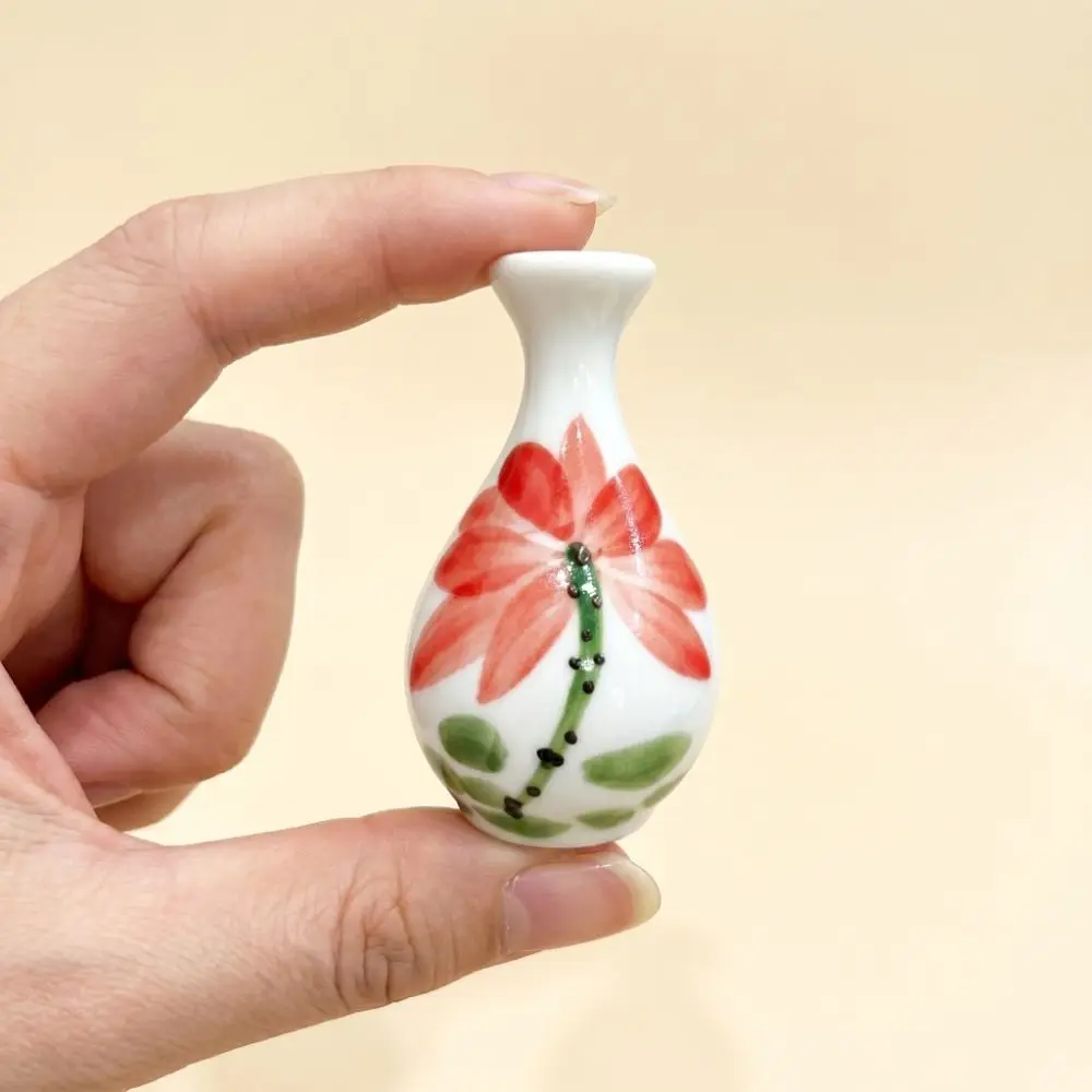 Funny Magnetic Mini Flower Vase Chinese Style Ornaments Home Decoration Ceramic Flower Arrangement Container Collection