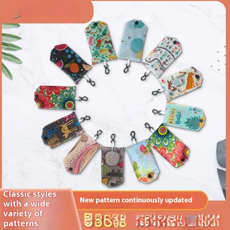 

Foldable shopping bag, creative, portable, vegetable bag, polyester supermarket shopping, printed bag wholesale