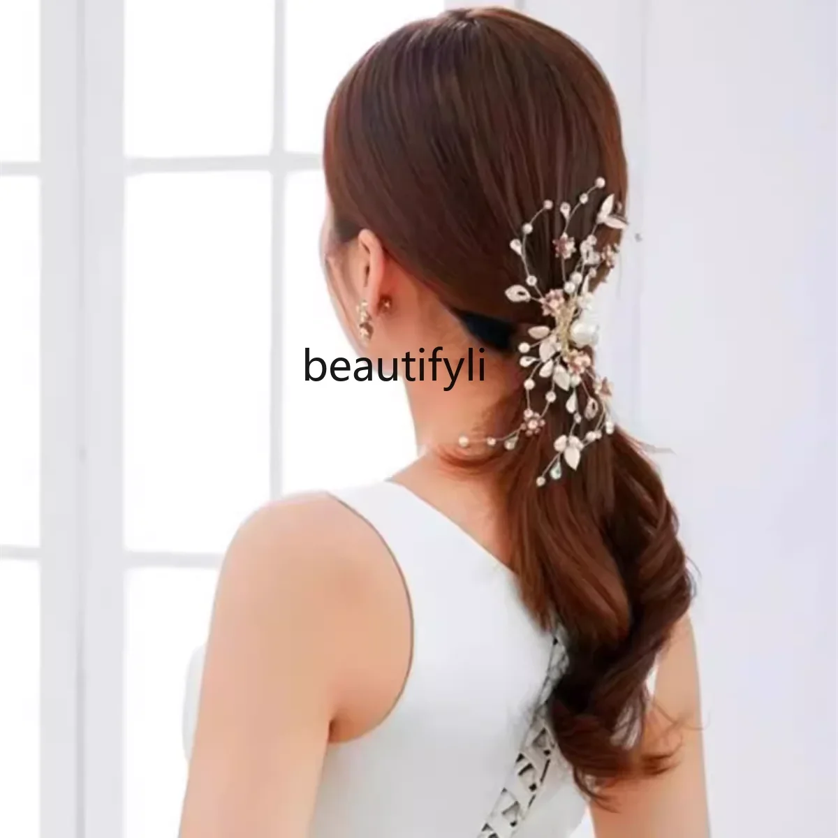 Luxury, headgear, wedding dress, hair accessories, princess high-end sense, new high-end hair clip, large.