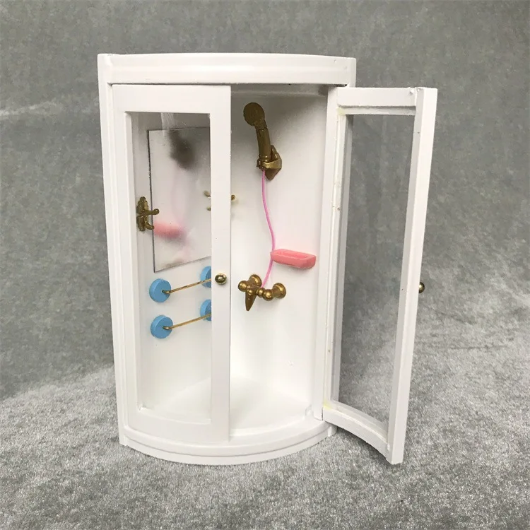 1:12 Dollhouse Parts Mini Furniture Model Creative DIY Scene Decor Ornaments Simulation Bathroom Shower Enclosure Play House Toy