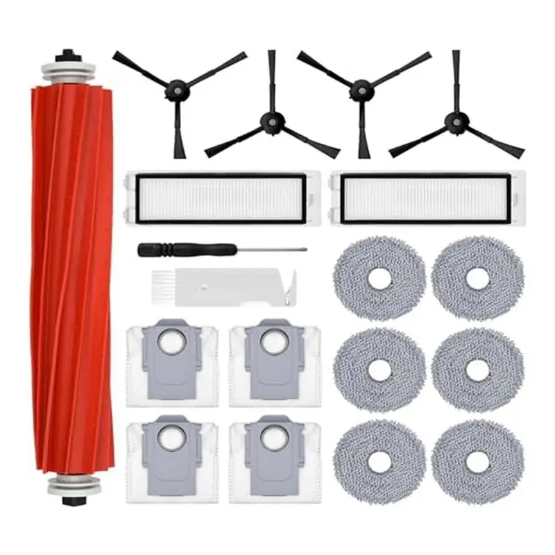 

ABKU-Accessory Set For Roborock Q Revo Robot Vacuum Cleaner, Dust Bags, Main Roller Brush,Side Brushes, Filters, Mop Wipes