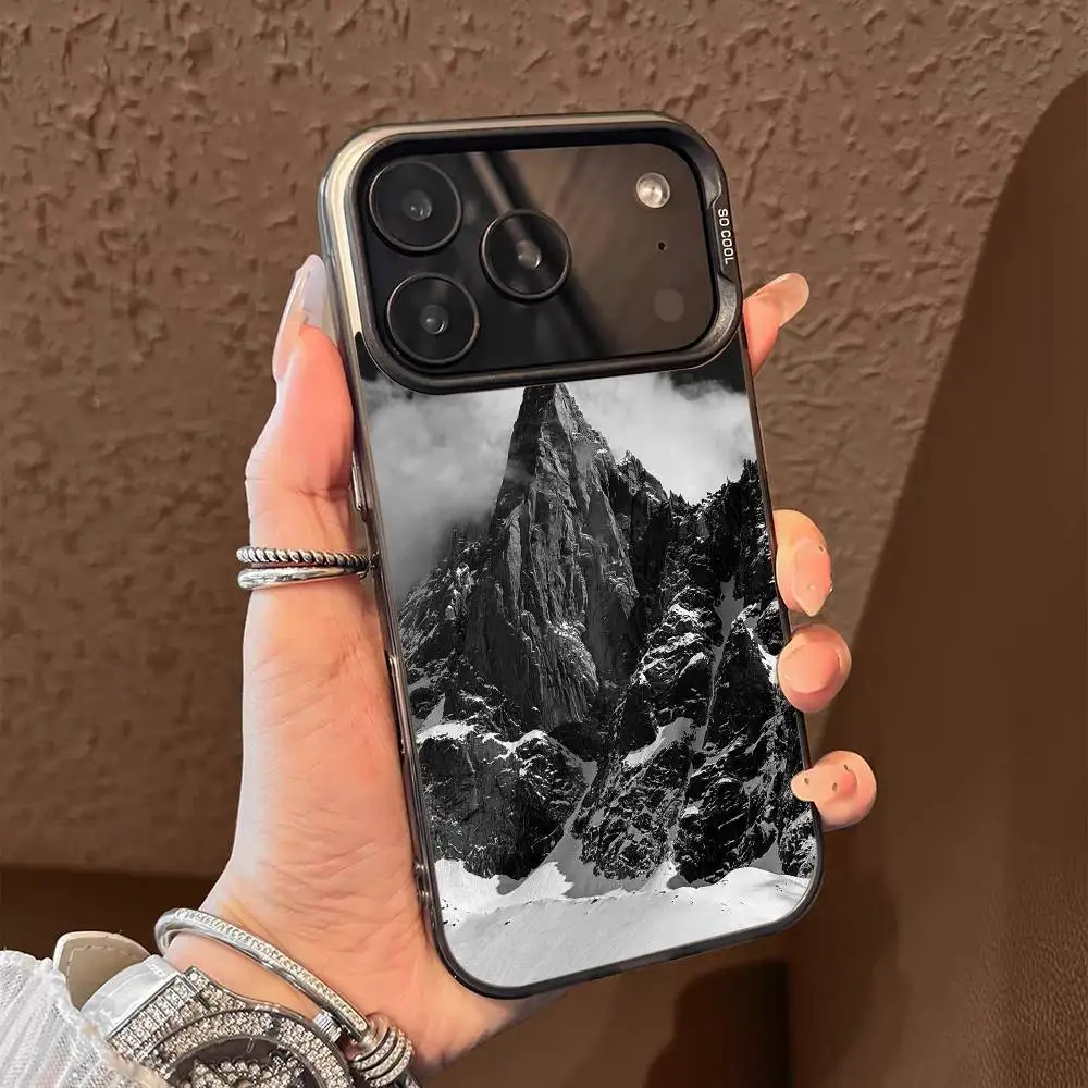 Aiguille De La Grande Sassiere جراب هاتف آيفون 17 16 15 14 13 12 11 Pro Max Air متعدد الألوان ماتي ليزر أورورا فوندا #2