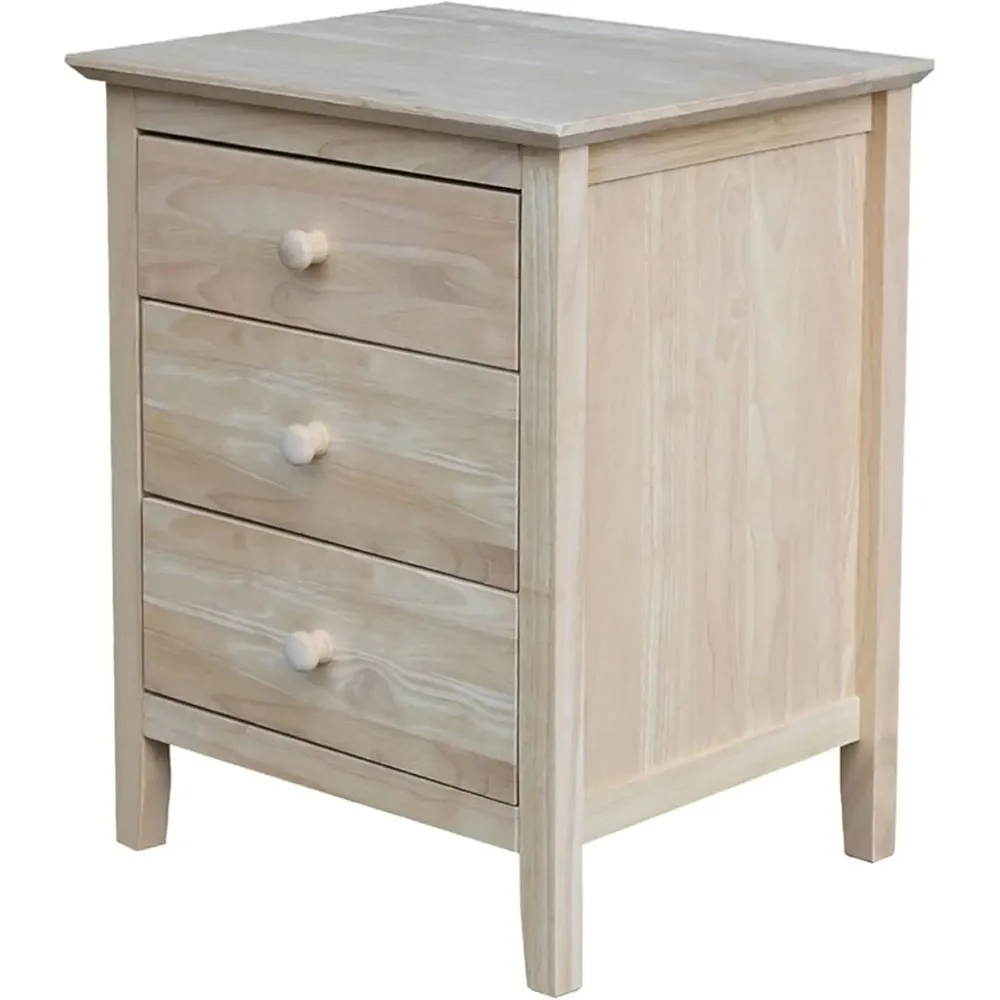 IC International Concepts Bedroom Nightstand with 3 Drawers, 19.5