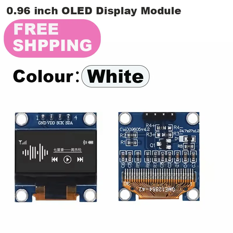 1-10PCS 0.96 인치 OLED 디스플레이 모듈 I2C IIC SPI 직렬 128X64 SSD1315 LCD 3.3-5V 4 핀 Arduino 용 흰색/파란색/노란색 파란색