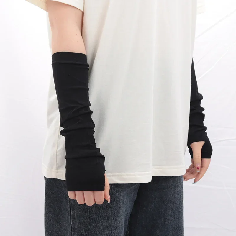 Summer Cool Arm Sleeve Finger Sleeve High Elasticity Outdoor Cycling Fingerless Fishing Sleeves Driving