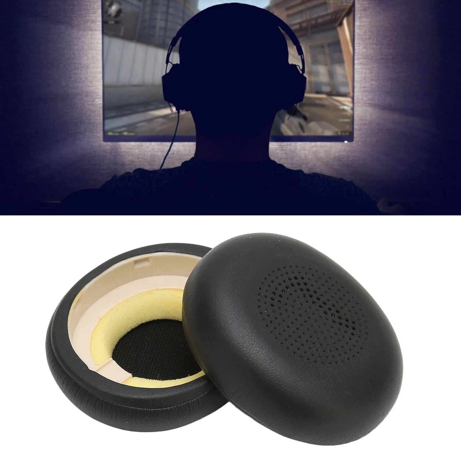 자브라 ELITE 45h 헤드폰용 헤드폰 이어패드, 프로페셔널 단백질 가죽 교체 쿠션 