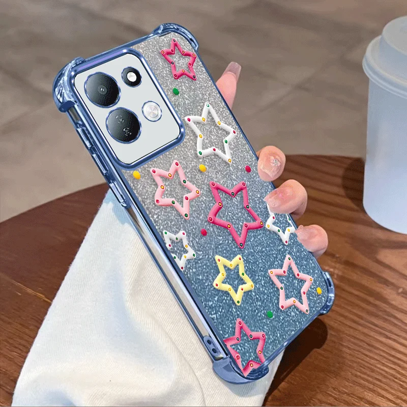 Glitter Plating Cover For Xiaomi Redmi 17 5G 4G Case TPU Four-corner Shockproof Loving Heart Pattern Fundas view 6