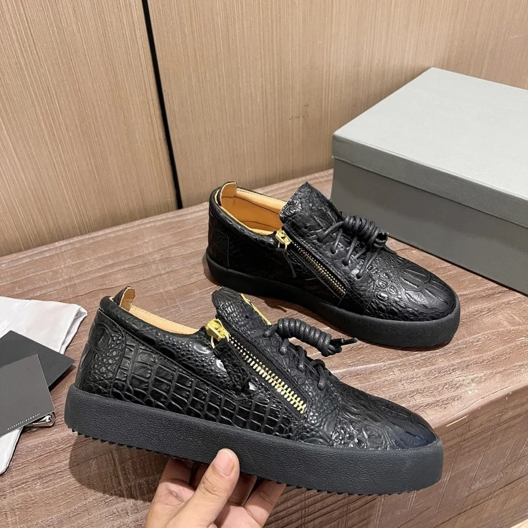 

New Fashion Casual Sneakers for Men Brand Designer Women Tennis shoes Luxury Real Leather GZ Loafers Sports shoes 35-48 G0066