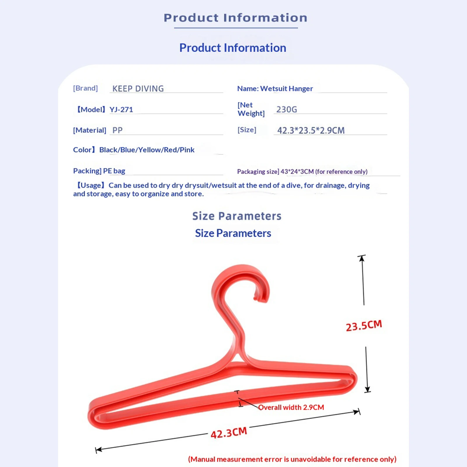 Scuba Diving Wetsuit Hanger Reusable Diving Suit Drying Rack Swimming Coat Holder for Snorkeling And Surfing Equipment view 6