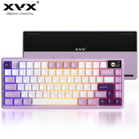 XVX K75 Pro Purple CNC Aluminum Creamy Gaming Keyboard Three Mode Hot Swap Switchs Flex Cuts PCB Gasket Designed