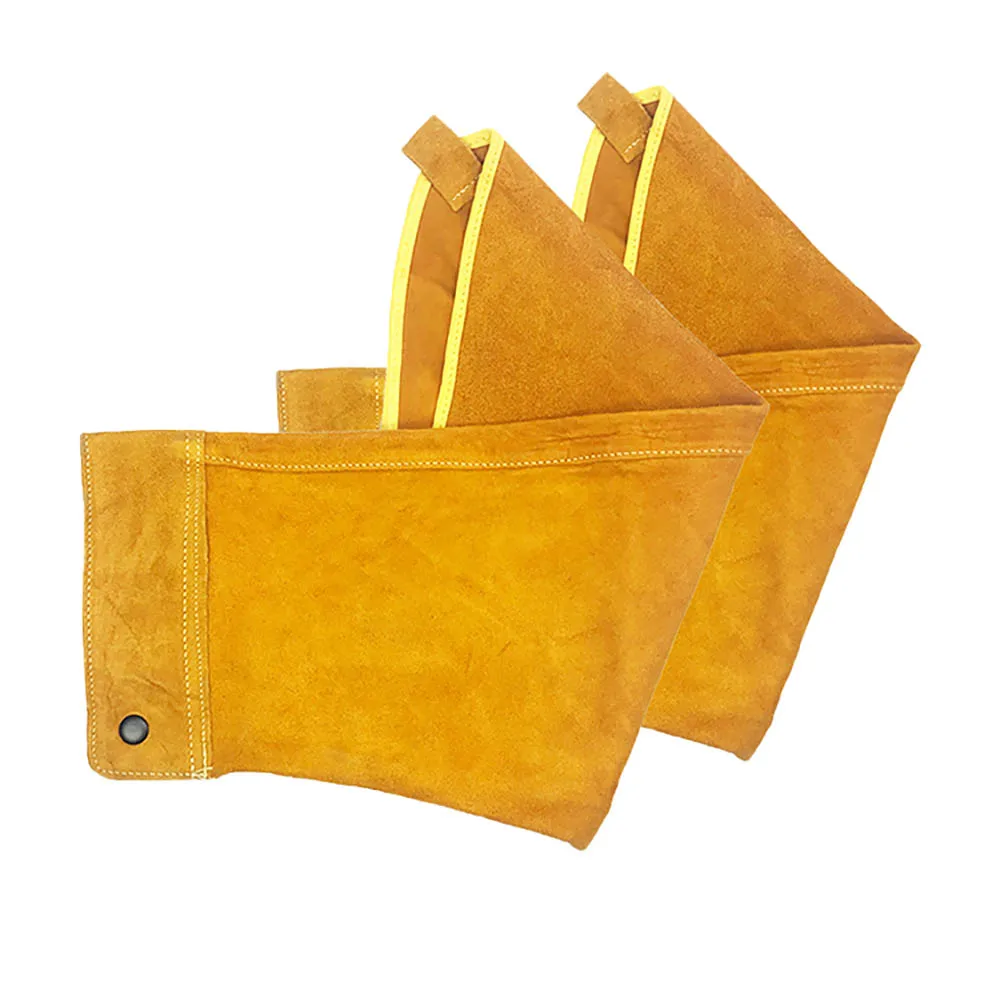 Heat Resistant Welding Sleeves Spark Resistant Protection Leather Sleeves for Welding