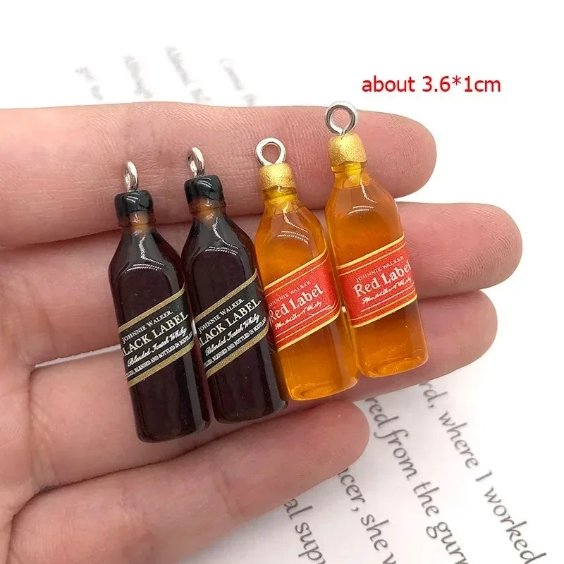 10Pcs Tiny Wine Bar Bottle Resin Charms DIY Earring Accessories Mini Pendant For Keychain Handmade Jewelry Craft Making - view 3
