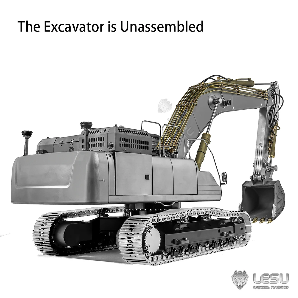 SALE 1/14 LESU SK500LC RC Hydraulic Metal Excavator Unpainted Kit Radio Control Digger Model Light System ESC Servo Toy TH23146