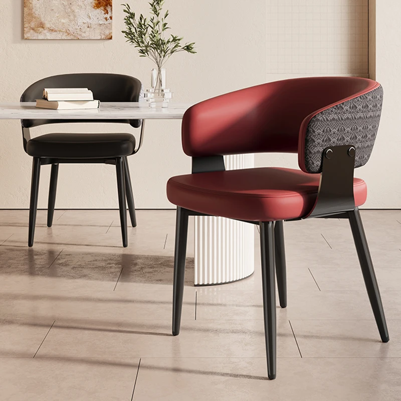 Italian Contemporary Minimalist Dining Chairs Modern Luxury Velvet Designer Stool with Wooden Legs for Dining Room