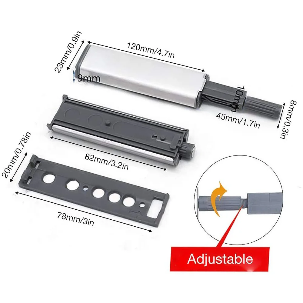 KYCOR-Push Latches For Cabinets 12 Pack Push To Open Cabinet Hardware Push Press Latch Kitchen Door Push Release Latch