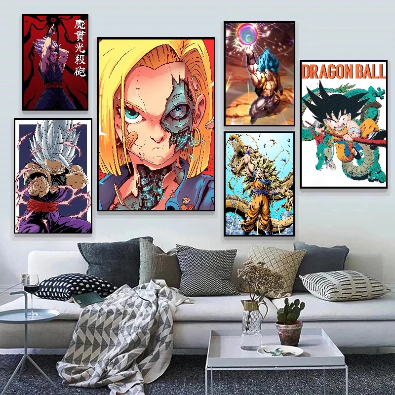 Dragon Ball animazione giapponese HD Poster appeso pittura ragazzo camera da letto murale gioco immagini Decorative per soggiorno senza cornice